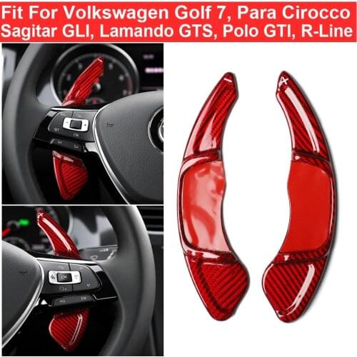 Car Carbon Fiber Steering Wheel Paddle Extension Shifter For Volkswagen Golf7 Para Cirocco Sagitar GLI Lamando GTS Polo R-Line