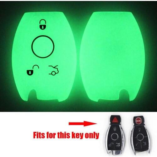 BBQ@FUKA Night Glow Silicone Shell Smart Remote Key Case Cover Fit For Benz E/R/GL/SLK Class