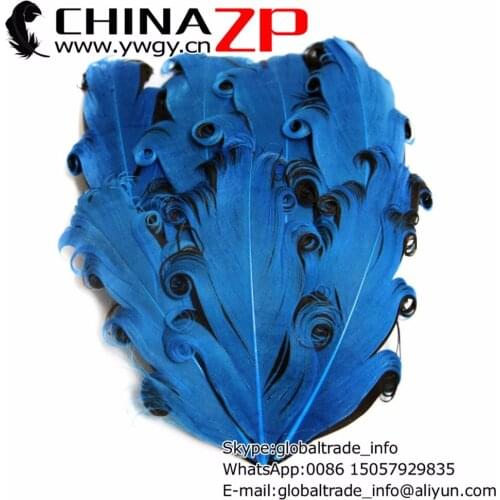 CHINAZP Factory www.ywgy.cn 50pcs/lot Top Quality Dyed Turquoise and Brown Curled Nagorie Feather Pads