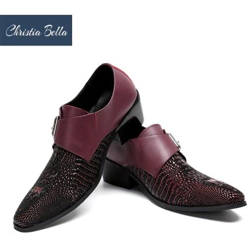 Christia Bella Plus Size 38-47 Full Grain Leather Men Dress Shoes Fashion Comfortable Hecrafted 2018 Men Shoes Brand Oxfords