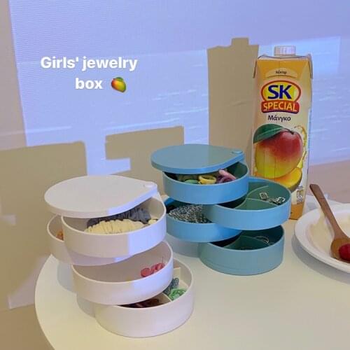 Childrens Hair Accessories Jewelry Box Baby Girls Storage Box for Hair Stuff Rotating Jewelry Storage Box Organizer for Girl