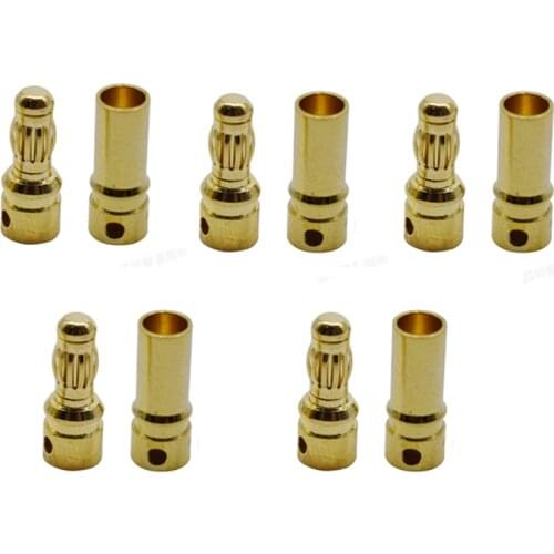 5 pair 2.0/3.0/3.5/4.0mm 4mm Gold-Plated Bullet Male Female Banana plug Connector for DIY RC lipo Battery ESC Plug