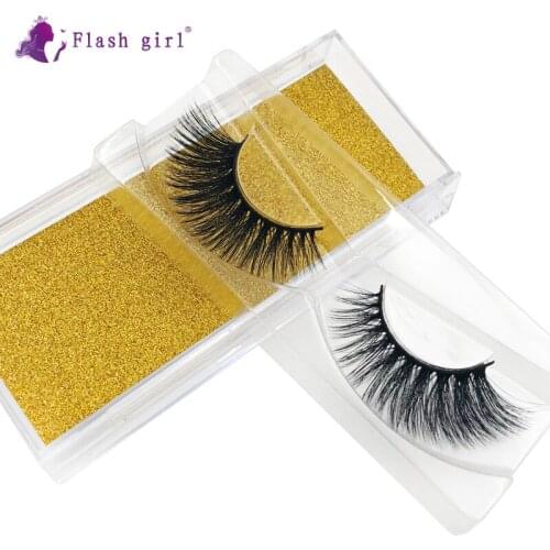 Flash Girl Wholesale 1 Pair Mink Eyelashes Wispy Natural Fake Eyelash Extension Makeup Tools Handmade Soft 3D Eye Lashes Z-16