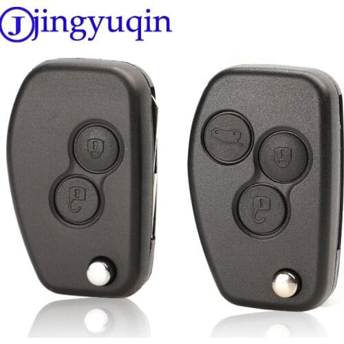 Jingyuqin 206 VAC102 Modified Flip Car Key Shell Case 2/3 Buttons for Renault Duster Logan Fluence Clio Kangoo Sandero