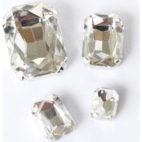 Stone Flatback Beads Sewing Rectangle Crystals Sew on Glitter Rhinestones For Clothes Glass Diy Crystal For Decoration Clothes