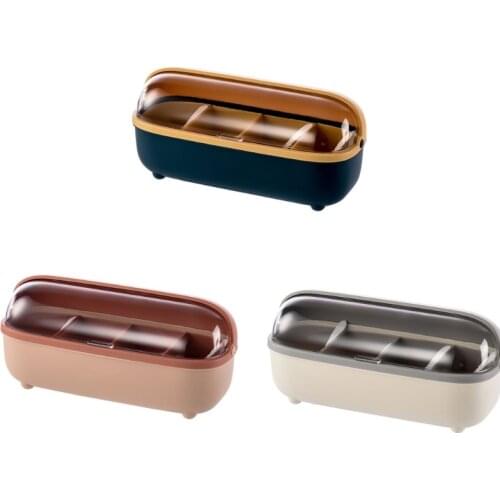 Kitchen Condiment Seasoning Box with Cover 4 Compartments Spice Cruet Salt Storage Container Home Kitchen Tool Gadgets
