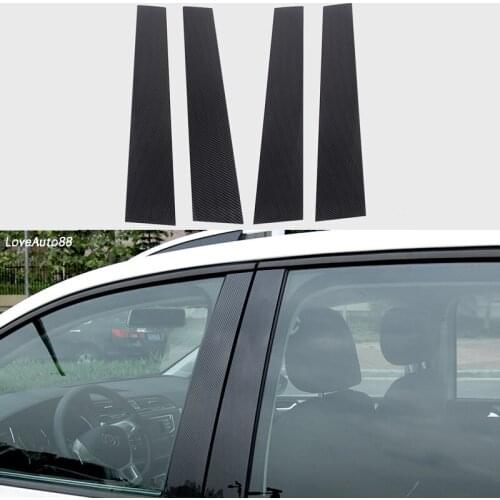 Car Body Middle Column Side Cover Frame Trim Sticker Exterior Window Frame 4Pcs For Volkswagen VW Touran 2018 2019 2020