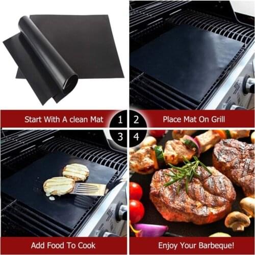BBQ Grill Mat Barbecue outdoor Baking Non-stick Pad Reusable Cooking Plate 40 * 30cm For Party PTFE Grill Mat Tools New