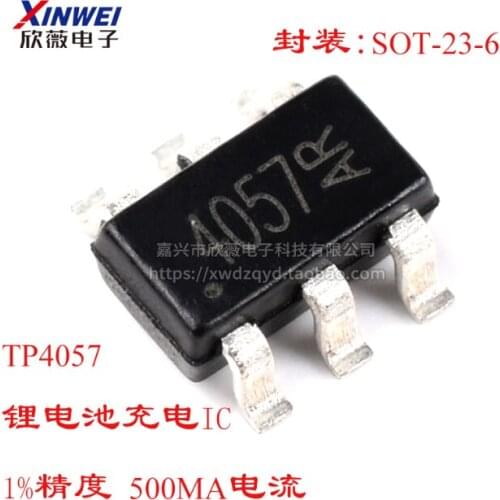 Mxy TP4057 lithium battery charging IC 500 ma, the battery reverse connect protection SOT-23-1% 6 10PCS/LOT