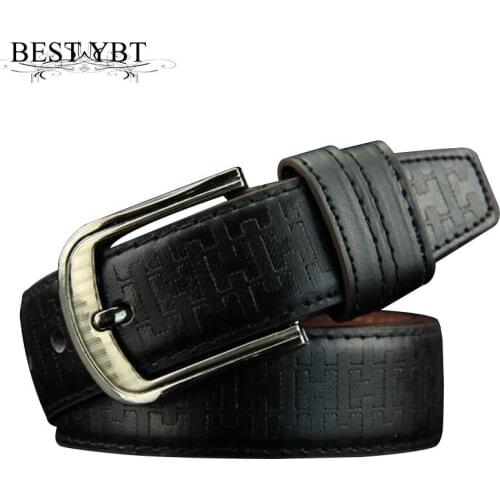 Best YBT Men Belt Imitation Leather Alloy Pin Buckle Belt Casual Retro Cowboy Pants Outdoor Sport Fashion Selling Men Belt