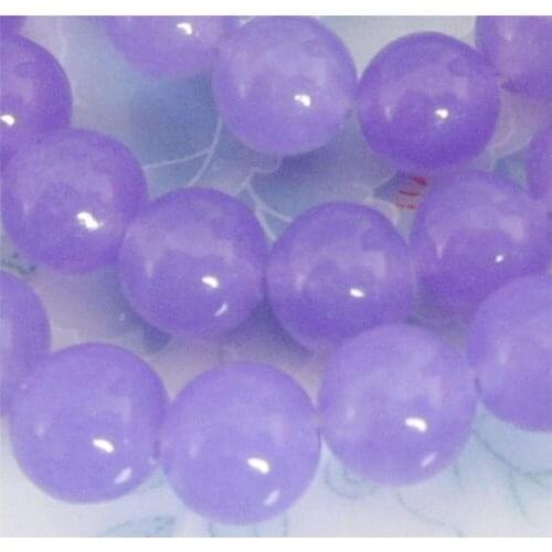 Min Order 1) 8mm Purple Chalcedony Round Loose Beads DIY Semi-Precious Stone Fashion jewelry Making Design Natural Stone 15inch