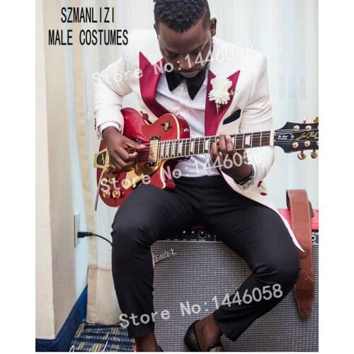 SZMANLIZI 2019 Custom Made Slim Fit Men Suits With Pants Blazer Double Breasted Suit Men Wedding Suits Groom Tuxedos For Men