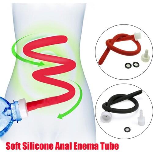 Soft Silicone Anal Enema Tube Anal Vaginal Washing Cleaning Shower Treatment Anal Tube Bidet Hose Douche Butt Plug Anal Sex Toys