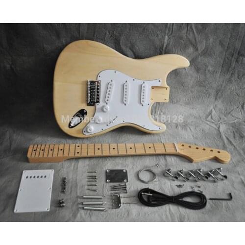 DIY Electric Guitar Kit ST Style Basswood Body Maple Neck Fingerboard 21 Fret