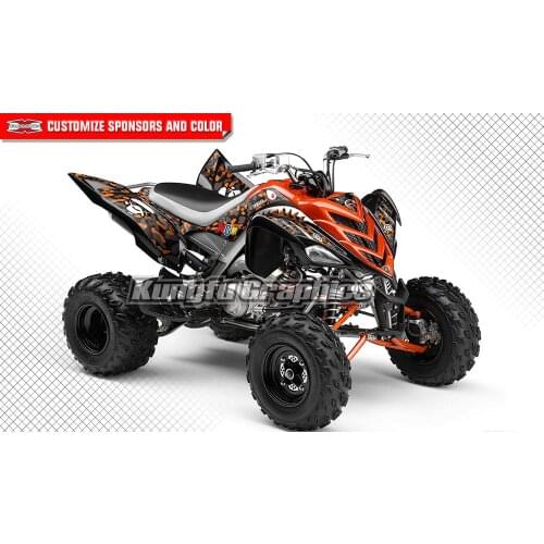 KUNGFU GRAPHICS Full Coverage ATV Decals Stickers Kit Vehicle Wrap for Raptor 700 2006 2007 2008 2009 2010 2011 2012