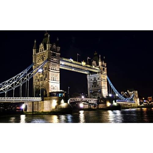 High Spray Tower Bridge Printed Home Decor Canvas Art Picture Night View Wall Sticker