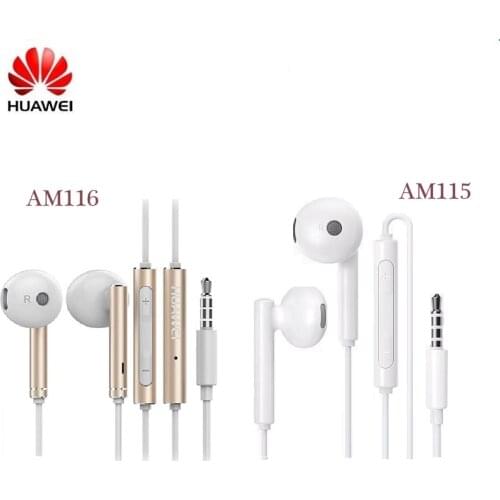 Original Huawei Earphone am116 Headset Honor AM115 Mic 3.5mm For xiaomi huawei P7 P8 P9 Lite P10 Plus Honor 5X 6X Mate 7 8 9