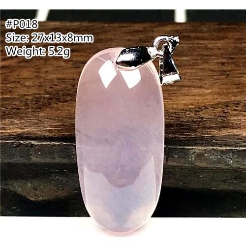Genuine Natural Pink Rose Quartz Pendant Jewelry For Women Man Water Drop Beads Silver Mozambique Crystal Necklace Pendant AAAAA