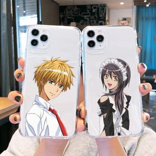 Lovely Cartoon Love Maid Sama Phone Cases Transparent for IPhone 11 12 Mini Pro 6 7 8 Plus X XS XR MAX Anime Cover Coque Shell