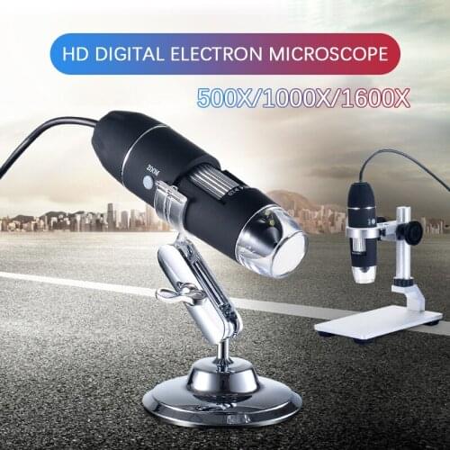 Adjustable 1600X 2MP 1080P 8 LED Digital Microscope Type-C/Micro USB Magnifier Electronic Stereo USB Endoscope For Phone PC