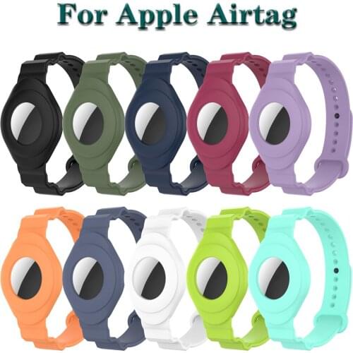 For Apple AirTags Strap Soft Silicone Bands Anti-Scratch Protective Case Skin Cover Airtags-tracker Accessories Watch strap