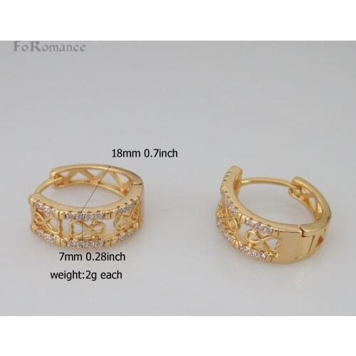 YELLOW GOLD GP OVERLAY HOOP 0.7" CZ STONE SYMBOL INFINITE LOVE NO ENDING LOVE EARRING CLIP ON TYPE GREAT GIFT FOR LOVERS NEW