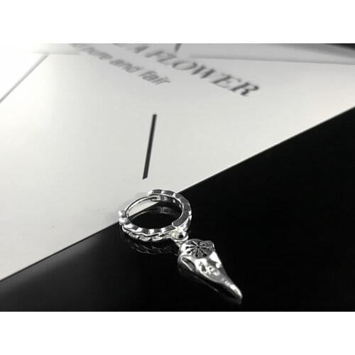 Viking Punk Crow Head Pendant Earrings Fashion Silver Dangle Black Hip Hop Mens Earrings Fashion Mens Motorcycle Party Jewelry