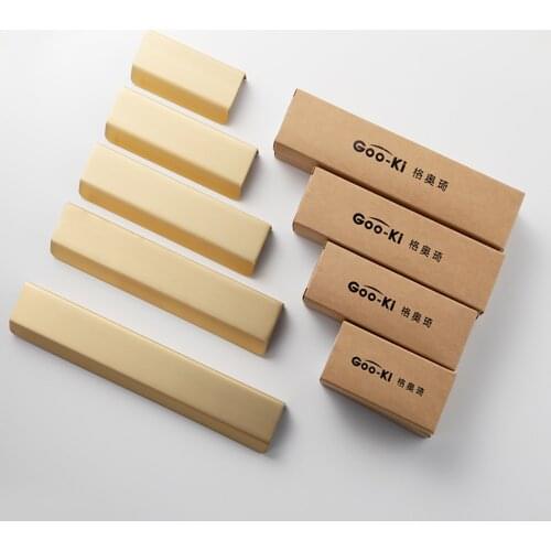 Modern Brass Hidden Handle Cabinet Handles Sliced Finger Pull Drop Handle Kitchen Cupboard Pulls for Furniture Hardware