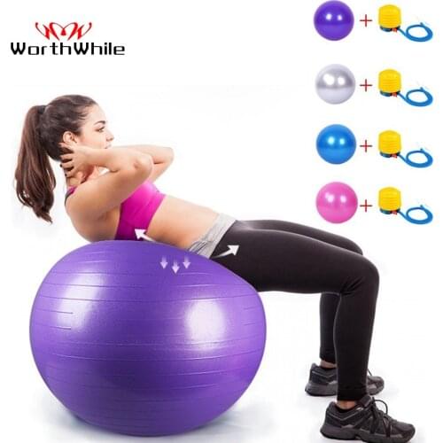 WorthWhile Gym Yoga Balls Pilates Fitness Exercise Balance Ball Workout Training Powerball Equipment Accessories 55cm 65cm 75cm