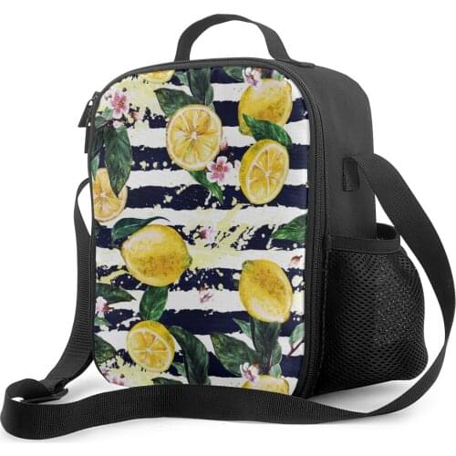 Lemon Tree Stylish Lunch Bags for Children Back to School Crossbody Lunch Bags Cooler Insualtion Bag for Women Work