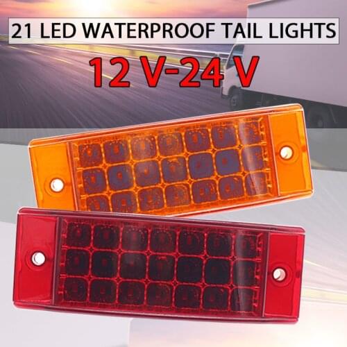 Waterproof for Car Truck Lorry 21LED Tail Light Trailer Brake Rear Warning Tailight Flowing Indicator Blinker 12V -24V Stop Lamp