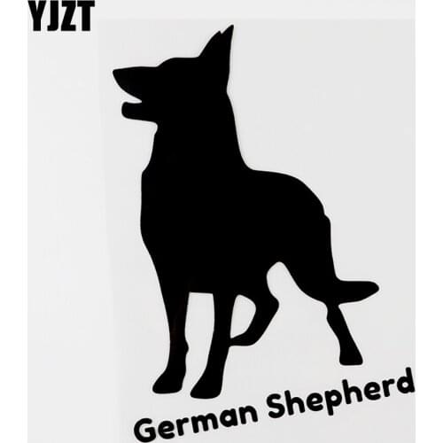 YJZT 12CM×16.5CM Fashion Animal German Shepherd Dog Decal Vinyl Car Sticker 8C-0261