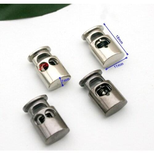 20 pcs / lot STP-009 oval metal alloy stoppers toggle cord locks Drawstring lock two holes for 4mm bungee shock cord