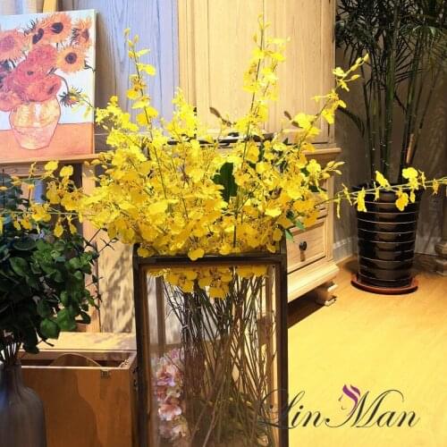 Yellow blue pink white Butterfly Orchid Artificial Flowers DIY New Year Home Decorations Wedding Valentines Day