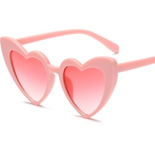 Ladies Heart Shaped Sunglasses Plastic Women Brand Designer Fashion Rimless LOVE Clear Ocean Lenses Sun Glasses Oculos