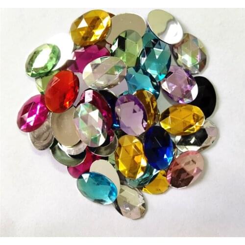 13*18mm Oval Acrylic Rhinestones,Superior Shiny Acrylic crystal Flat Back Rhinestones For DIY accessories