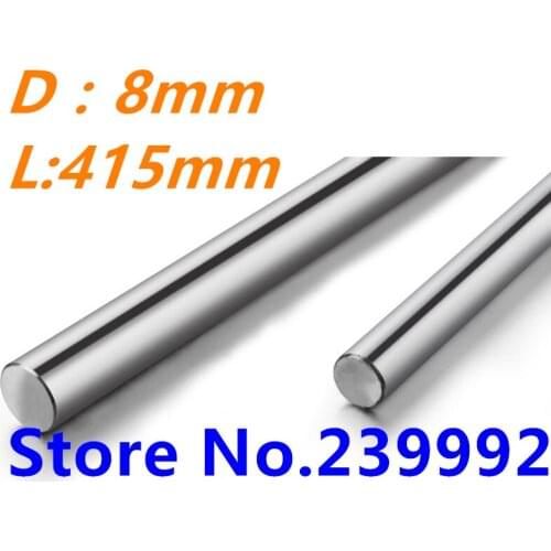 2 pcs dia 8mm linear shaft 415mm long for LM8UU 8mm linear ball bearing linear smooth rod