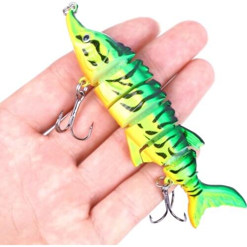 2019 New Fishing lures Quality Hard Baits 7 Segments Jointed Bait 11cm 16g Swimbait Lifelike Wobblers Fishing Tackle for Pike
