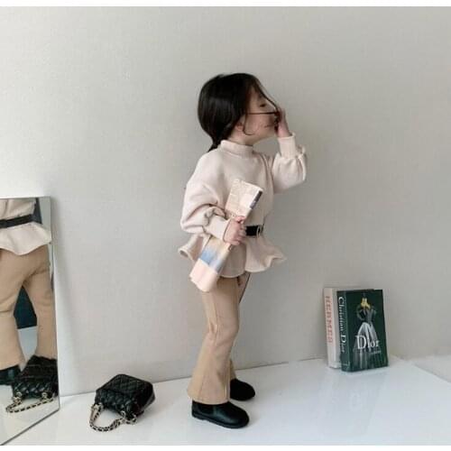 2020 New Stylse Girls Thicken Flare Pants Winter Cotton Fashion Girls Pants 1-6 t QL957