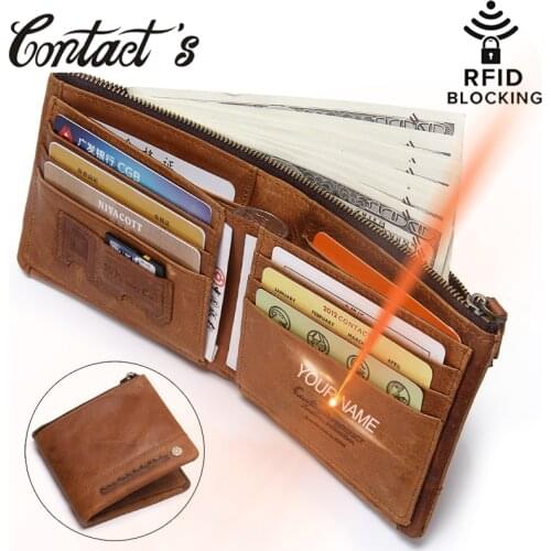 2020 New RFID Blocking Wallet For Men Genuine Leather Wallets And Purse Small Short Coin Pocket With Card Holder RFID Protection