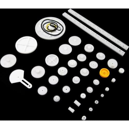 34 kinds of rack and pinion gear bag toy model pulley plastic worm gear reducer , diy kit