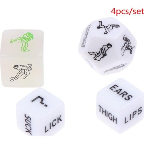 4pcs/set Fun Acrylic Love Dice Sex Dice Erotic Dice Love Game Toy Couple Gift