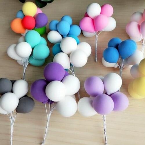 8pcs/Set Wedding Decoration Colorful Balloon Cake Topper Baby Shower Birthday Ball Cake Topper Flags Cake Dessert Decor