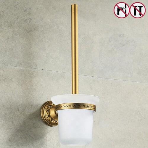 Nail Free Toilet Brush Holders Antique Bronze Bathroom Accessories