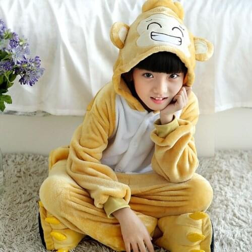 Kids Boy Girl Monkey Hoodie Costume Kigurumi Cartoon Animal Halloween Fancy Children Cosplay Dress Pajama