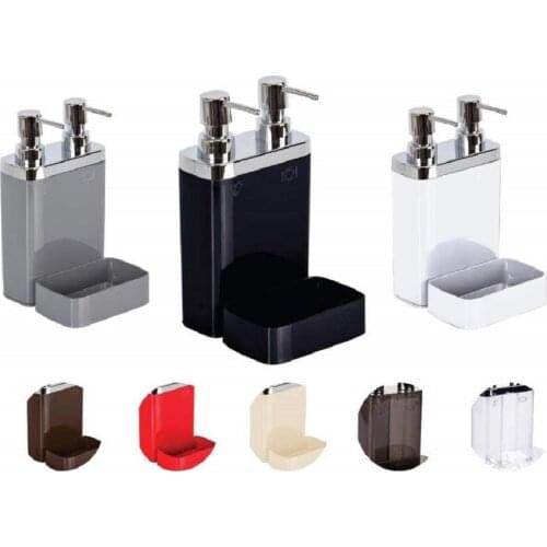 Double Liquid High Quality Soap Dispenser Acrylic Dish Sponge Holder Kitchen Bathroom Accessories Washing Refillable Decorative