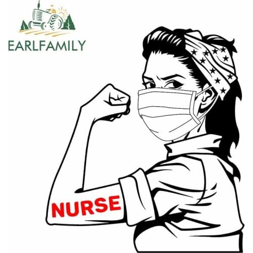 EARLFAMILY 13cm x 11.1cm for Nurse Car Sticker DIY Personality Vinyl Decal Graphics RV VAN Vehicle Windshield Decoration