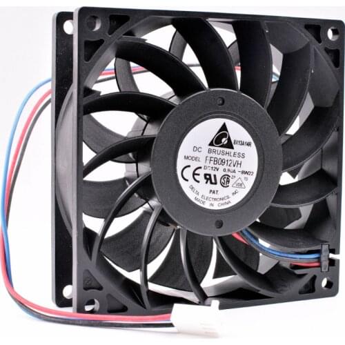 FFB0912VH 9cm 92mm fan 92x92x25mm DC12V 0.90A 3 lines computer chassis CPU server cooling fan