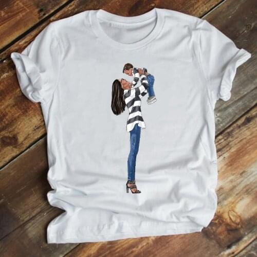 Women Mom Sweet Son Kid 90s Printing Cute Cartoon Mother Mama Summer Clothes Print Tshirt Female Tee Top Graphic T-shirt