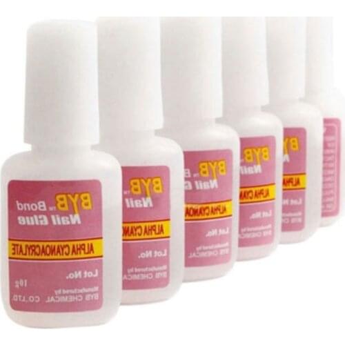 10g Nail Gule for False French Tips Acrylic 3D DIY Nails Art Decoration Rhinestones Gems Glue Manicure Tools Adhesive with Brush